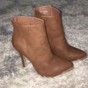 Tan stiletto heel boots